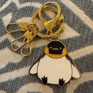Cute Penguin Keychain with Gold Accents